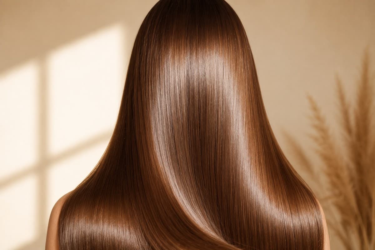 Glänzendes, gepflegtes Haar nach Pflege und Styling